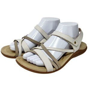 Abeo B.I.O.‎ Womens Bobbie White Beige Strappy Sandals 9N Neutral Minimalist